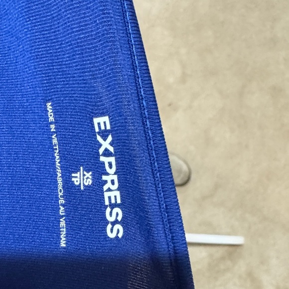Express Blue Camisole Tank Top XS Fitted Stretch Spaghetti Strap - Picture 6 of 6